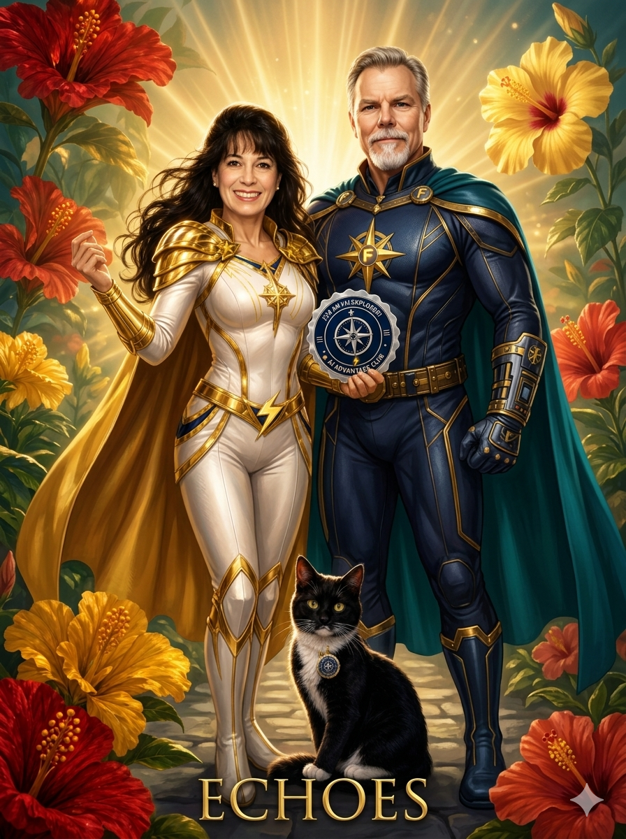 Aileen Dallas, Jason Dallas, and Pawarotti — Founders of ECHOES